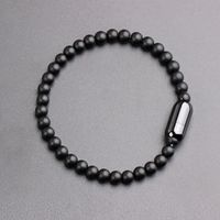 Simple Style Solid Color Stone Beaded Men's Bracelets main image 4