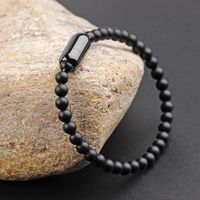 Simple Style Solid Color Stone Beaded Men's Bracelets main image 1