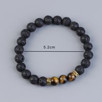 Retro Round Volcanic Rock Agate Tiger Eye Beaded Unisex Bracelets main image 3