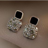 Simple Style Geometric Alloy Plating Inlay Rhinestones Women's Drop Earrings main image 1