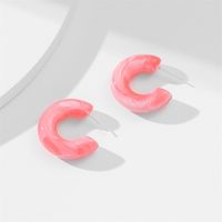 1 Paire Style Simple Forme C Résine Boucles D'oreilles sku image 4