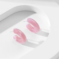 1 Paire Style Simple Forme C Résine Boucles D'oreilles main image 5