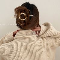 Simple Style Solid Color Alloy Plating Hairpin main image 1