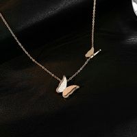 Ins Style Geometric Butterfly Alloy Plating Layered Necklaces sku image 4