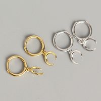 1 Pair Simple Style Moon Sterling Silver Polishing Drop Earrings sku image 1