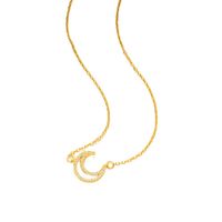 Style Simple Lune Acier Au Titane Incruster Strass Coquille Collier main image 5