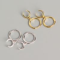 1 Pair Simple Style Moon Sterling Silver Polishing Drop Earrings main image 6