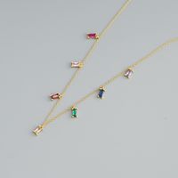 Simple Style Square Sterling Silver Inlay Zircon Necklace sku image 3