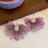 Sweet Flower Alloy Inlay Artificial Pearls Rhinestones Women's Drop Earrings sku image 4