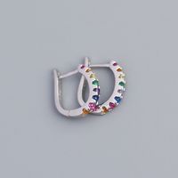 1 Paar Einfacher Stil U-form Sterling Silber Inlay Zirkon Ohrringe sku image 3