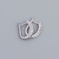 1 Pair Simple Style U Shape Sterling Silver Inlay Zircon Earrings sku image 1