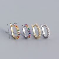 1 Pair Simple Style U Shape Sterling Silver Inlay Zircon Earrings main image 3