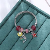 Cartoon Style Shell Stainless Steel Rhinestone Cuff Bracelets sku image 2