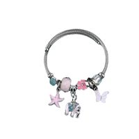 Cute Sweet Starfish Bee Bow Knot Stainless Steel Plating Bangle main image 4