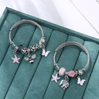 Cute Sweet Starfish Bee Bow Knot Stainless Steel Plating Bangle main image 1