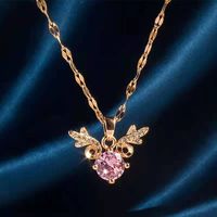 Fairy Style Antlers Copper Zircon Pendant Necklace In Bulk main image 2