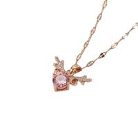 Fairy Style Antlers Copper Zircon Pendant Necklace In Bulk main image 5