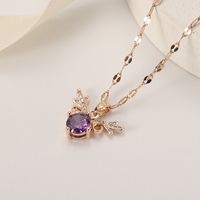 Fairy Style Antlers Copper Zircon Pendant Necklace In Bulk sku image 2
