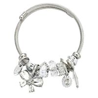 Fairy Style Animal Stainless Steel Plating Inlay Artificial Crystal Cuff Bracelets main image 5