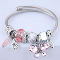 Fairy Style Animal Stainless Steel Plating Inlay Artificial Crystal Cuff Bracelets main image 3