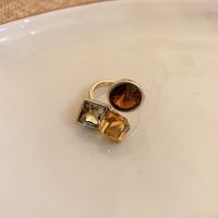 Modern Style Simple Style Geometric Flower Copper Artificial Pearls Zircon Open Ring In Bulk main image 6