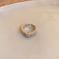 Modern Style Simple Style Geometric Flower Copper Artificial Pearls Zircon Open Ring In Bulk sku image 20