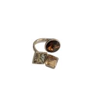 Modern Style Simple Style Geometric Flower Copper Artificial Pearls Zircon Open Ring In Bulk main image 2