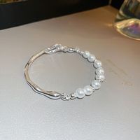 Ig-stil Moderner Stil Runden Blume Süßwasserperle Metall Perlen Überzug Inlay Strasssteine Armbänder sku image 4