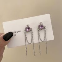 Ins Style Sweet Geometric Alloy Plating Inlay Zircon 14k Gold Plated Women's Ear Studs main image 5