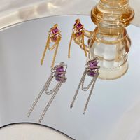 Ins Style Sweet Geometric Alloy Plating Inlay Zircon 14k Gold Plated Women's Ear Studs main image 1