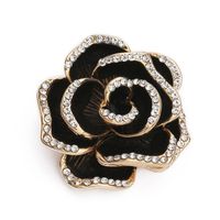 Elegant Simple Style Rose Alloy Enamel Inlay Rhinestones Women's Brooches sku image 4