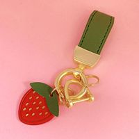 Mignon Fruit Fleur Faux Cuir Alliage Femmes Pendentif De Sac Porte-clés sku image 6