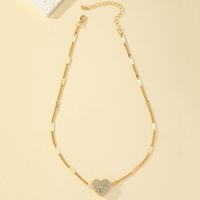 Wholesale Jewelry Ins Style Commute Heart Shape Alloy Rhinestones Pendant Necklace main image 5