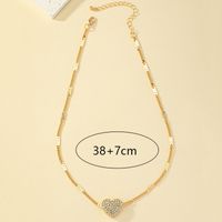 Wholesale Jewelry Ins Style Commute Heart Shape Alloy Rhinestones Pendant Necklace main image 2