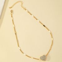Wholesale Jewelry Ins Style Commute Heart Shape Alloy Rhinestones Pendant Necklace main image 4