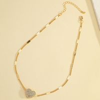 Wholesale Jewelry Ins Style Commute Heart Shape Alloy Rhinestones Pendant Necklace main image 3