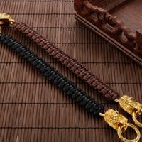 Hip-Hop Punk Lion Stainless Steel Rope Plating 18K Gold Plated Men'S Bracelets main image 10