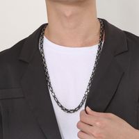 Modern Style Simple Style Solid Color Stainless Steel Plating 18K Gold Plated Men'S Necklace main image 6