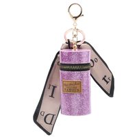 Lady Solid Color Pvc Pu Leather Alloy Women's Bag Pendant Keychain main image 3