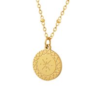 Casual Simple Style Round Titanium Steel Plating 18k Gold Plated Pendant Necklace main image 8