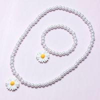 Cute Pastoral Flower Plastic Resin Beaded Handmade Girl's Bracelets Necklace main image 4