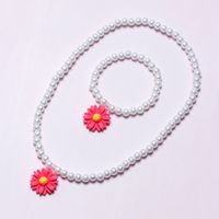 Cute Pastoral Flower Plastic Resin Beaded Handmade Girl's Bracelets Necklace main image 2