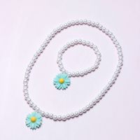 Cute Pastoral Flower Plastic Resin Beaded Handmade Girl's Bracelets Necklace main image 5