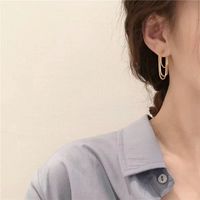 1 Pair Simple Style Solid Color Copper Chain Earrings main image 5