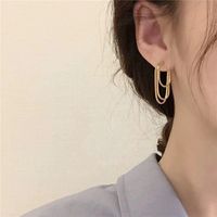 1 Pair Simple Style Solid Color Copper Chain Earrings main image 2