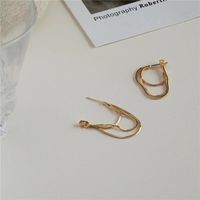 1 Paar Einfacher Stil Einfarbig Kupfer Kette Ohrringe main image 3