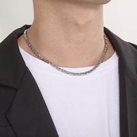 Hip-hop Punk Solid Color Stainless Steel Patchwork Men's Layered Necklaces main image 7