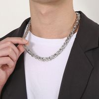 Hip-hop Punk Solid Color Stainless Steel Patchwork Men's Layered Necklaces main image 10