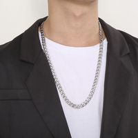 Hip-hop Solid Color Stainless Steel Chain Men's Necklace main image 6