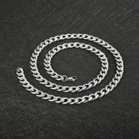 Hip-hop Solid Color Stainless Steel Chain Men's Necklace main image 5
